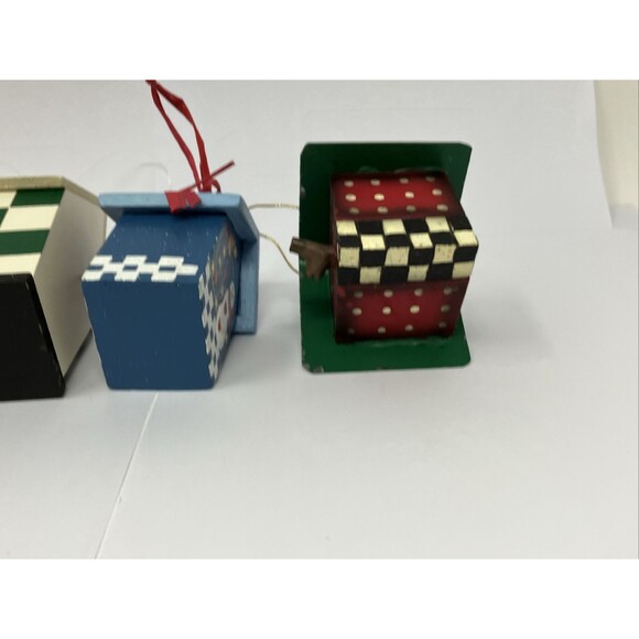 Birdhouse Small Four Different Wooden Or Metal Christmas Ornaments - Picture 9 of 10